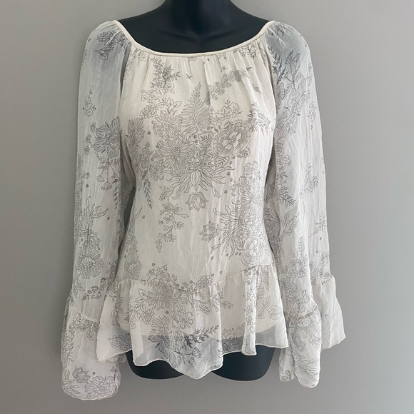 Luisa Ricci, size L, floral boho blouse, EUC - Picture 1 of 4